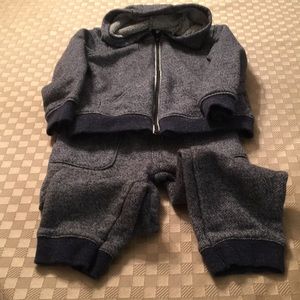 Baby boy blue tweed two piece set